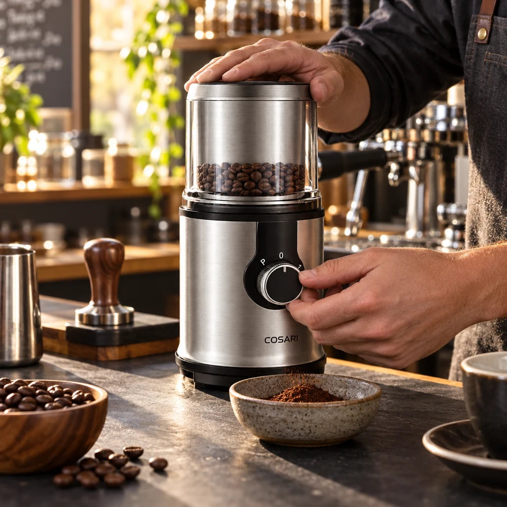 Cosari BaristaBurr Pro Conical Burr Coffee Grinder: 60 Settings, Plasma Anti-Static & Portafilter Cradle - 2