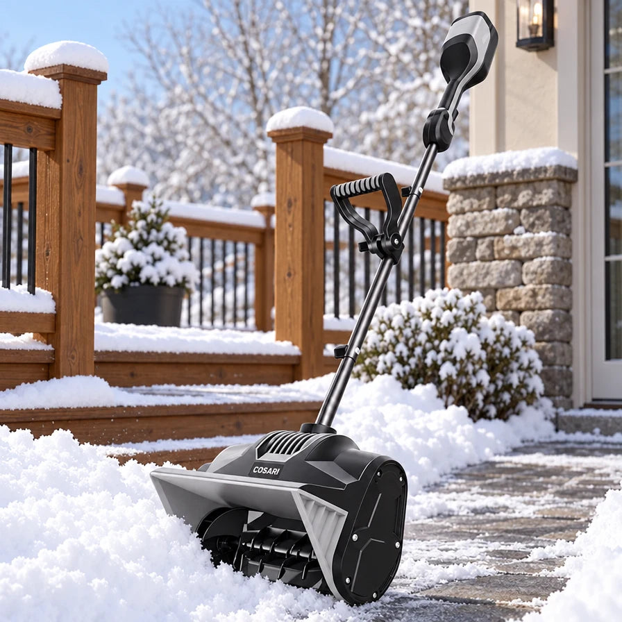 Cosari FrostBuster Pro Cordless Snow Shovel: 13" Brushless Auger, ±30° Chute & TWO 4.0Ah Batteries Included