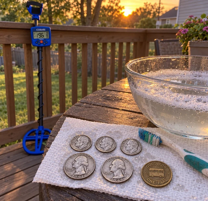 Found our buried property corner survey pins