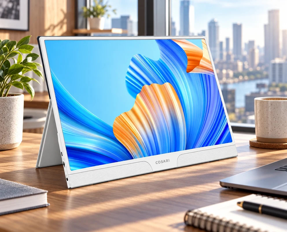 Cosari SlateView 16 Pro Portable Monitor: 15.6" 400-Nit Matte IPS, Dual USB-C, Mini-HDMI & Smart Folio