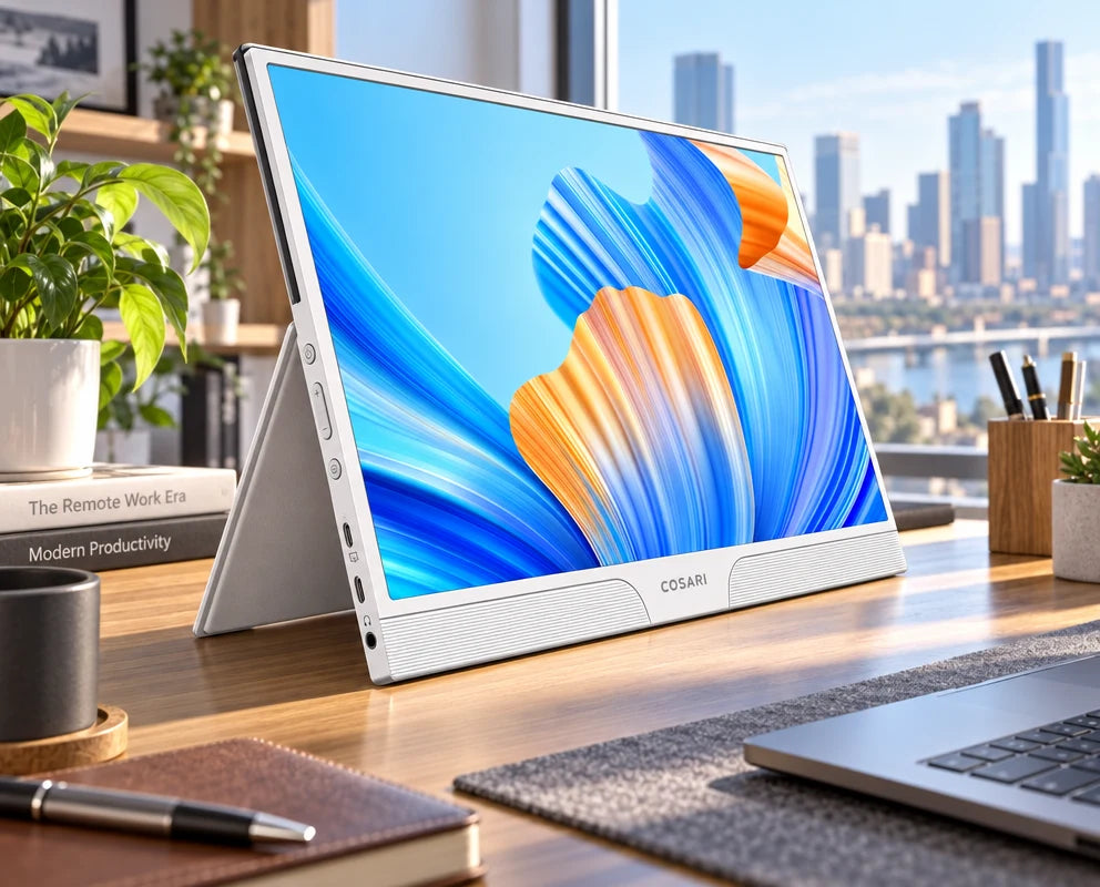Cosari SlateView 16 Pro Portable Monitor: 15.6" 400-Nit Matte IPS, Dual USB-C, Mini-HDMI & Smart Folio - 5