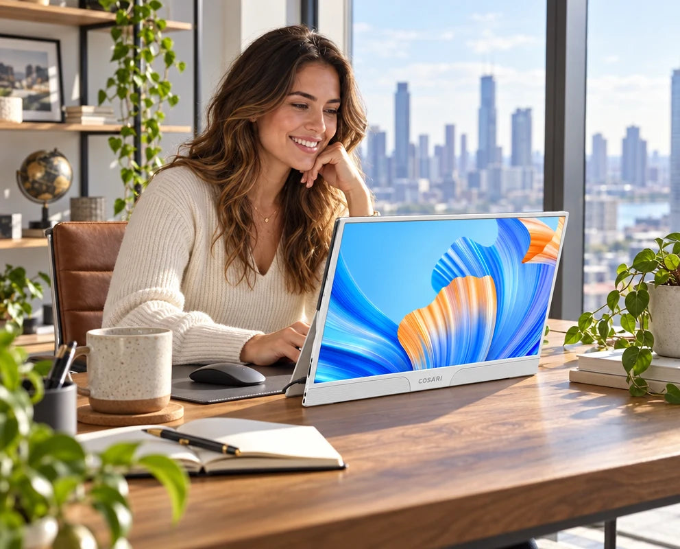 Cosari SlateView 16 Pro Portable Monitor: 15.6" 400-Nit Matte IPS, Dual USB-C, Mini-HDMI & Smart Folio - 7