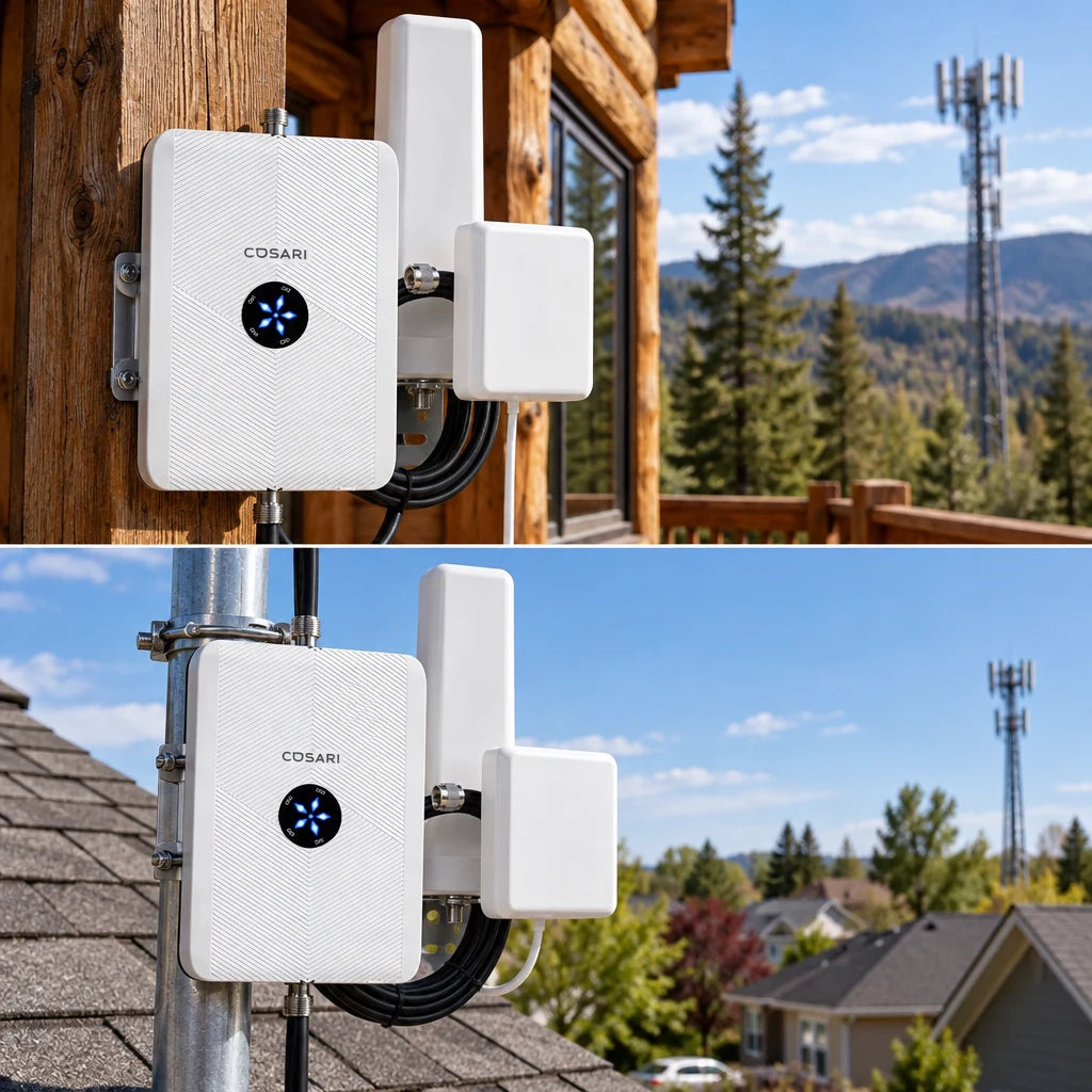Cosari SignalMax 5G Pro Cell Phone Signal Booster: 72dB Gain, 5,500 Sq Ft, All US Carriers & Smart LCD - 2