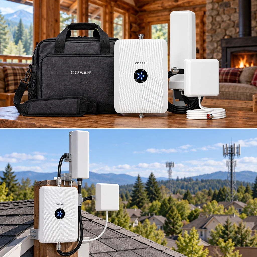Cosari SignalMax 5G Pro Cell Phone Signal Booster: 72dB Gain, 5,500 Sq Ft, All US Carriers & Smart LCD - 6