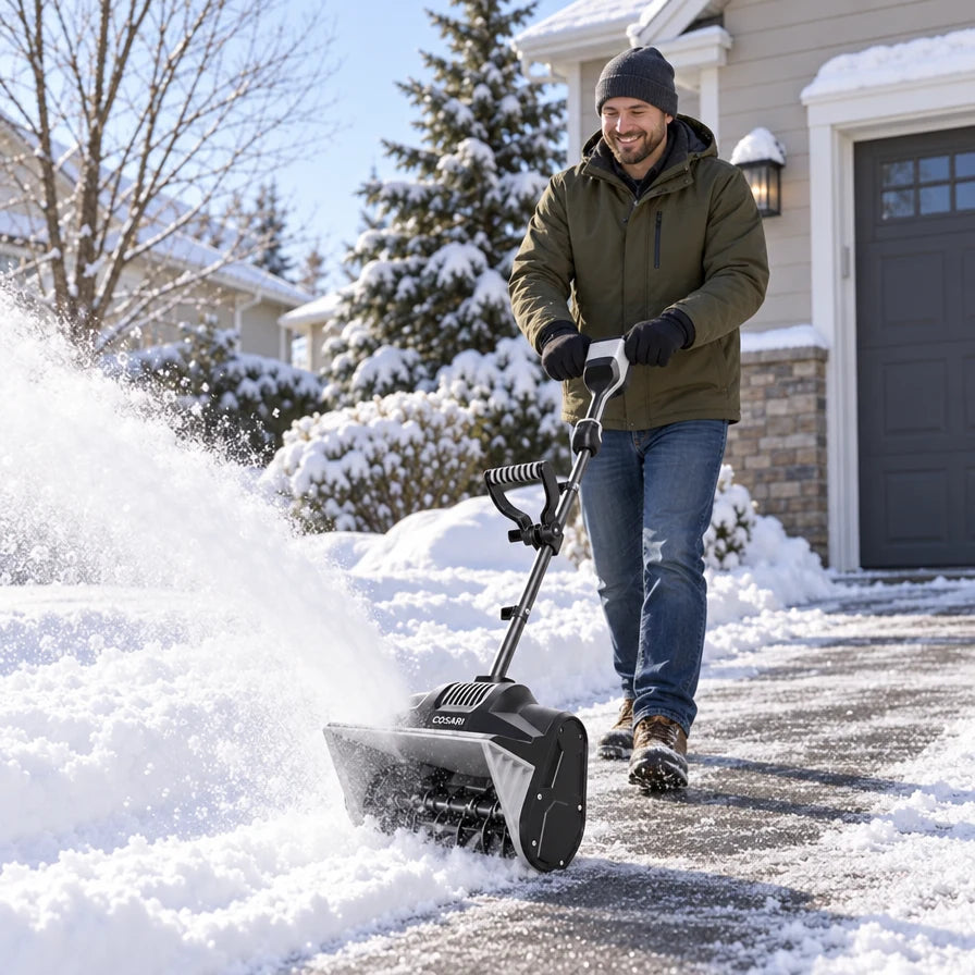 Cosari SnowBlast 40V Electric Snow Shovel: 13" Width, 25-Ft Throw, ±30° Chute & 4.0Ah Battery - 7