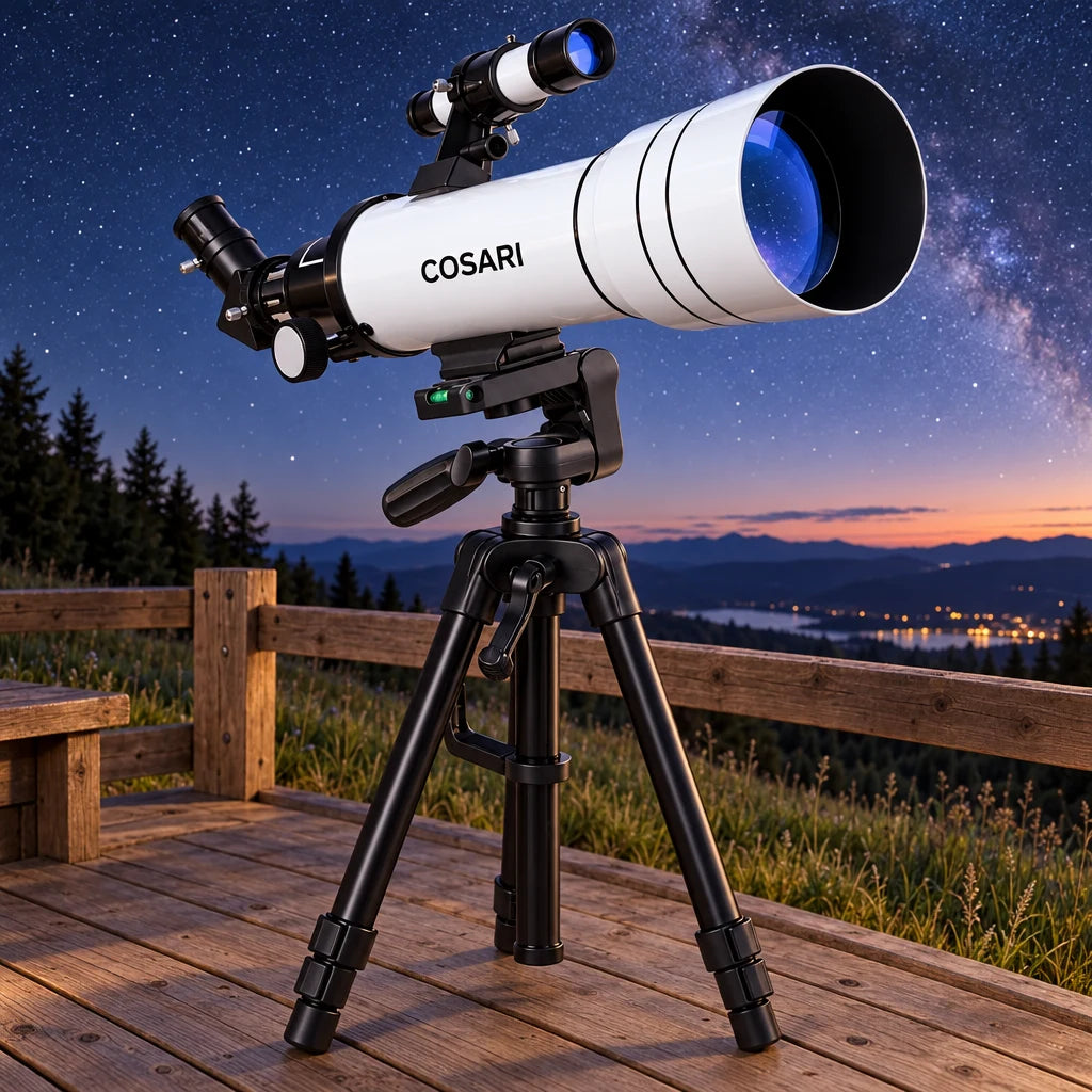 Cosari AstroScope Pro Telescope: 90mm FMC Refractor, 600mm Focal Length, 300× Magnification & Phone Mount - 5