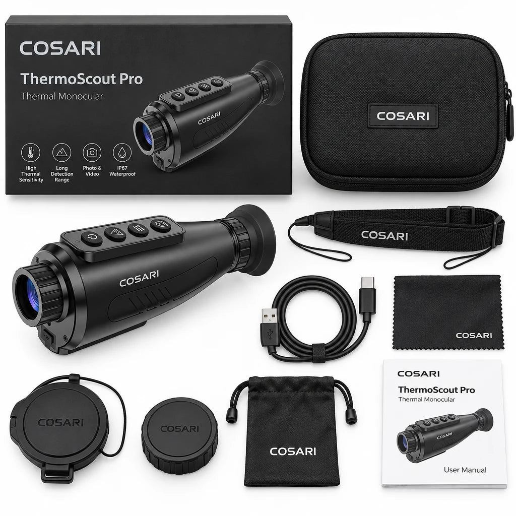 Cosari ThermoScout Pro Thermal Monocular: 12μm VOx Core, 50Hz OLED, 1,200-Yd Range & 32GB DVR - 4