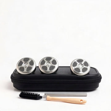 Cosari Edge R3 – 3-Pack Dual-Track Titanium Replacement Shaver Heads + Hard EVA Travel Case