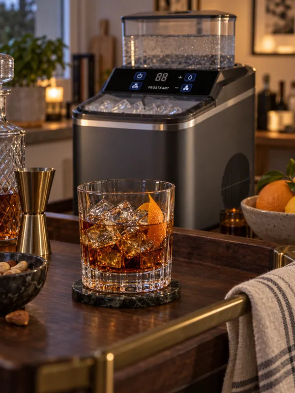 Drink im Tumbler mit kantigen Eiswürfeln